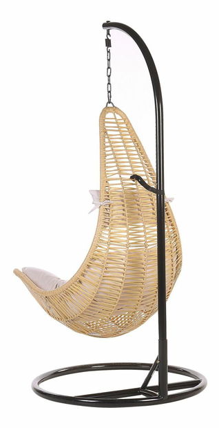 Felakasztható hintafotel állvánnyal ATRIO II (polirattan) (bézs)