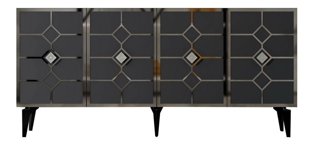 Szekrény Pivuti (antracit + ezüst) 