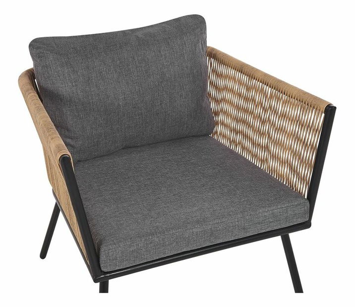 Set mobilier de grădină Genny (natural) (cu perne) (pentru 2 persoane)