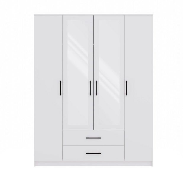 Ruhásszekrény Rigidez 3 (fehér) (tükörrel)