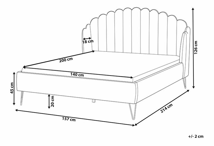 Manželská posteľ 140 cm Alise (béžová) (s roštom)