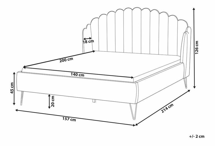 Manželská posteľ 140 cm Alise (béžová) (s roštom)