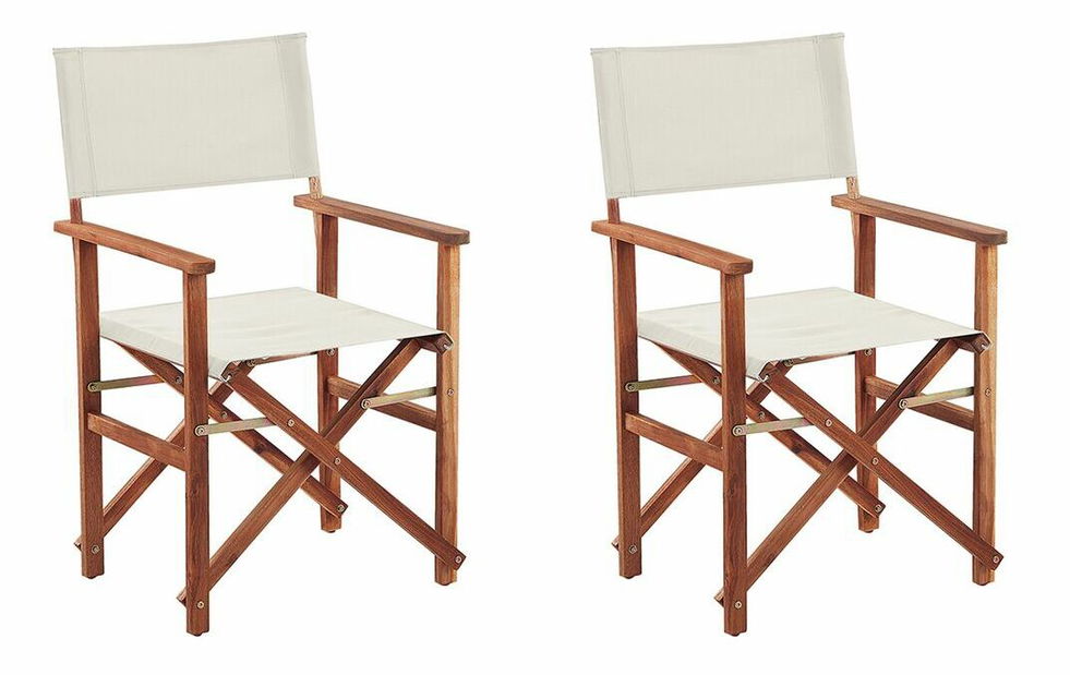 Set 2 ks. záhradných stoličiek Carli (krémovobiela)