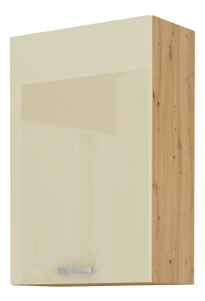 Felső konyhaszekrény Arryn 60 G-90 1F (artisan tölgy + fényes krém) *bazár