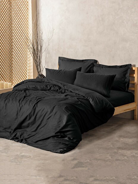 Lenjerie pat 160 x 220 cm Pleiada (Negru)