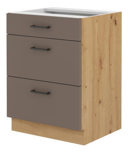Donji kuhinjski ormarić Barb 60 D 3S BB (hrast artisan + tartuf)