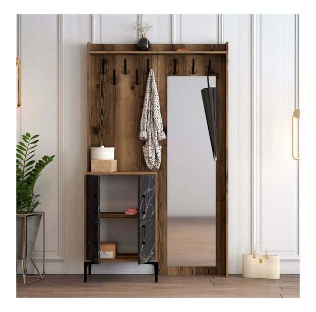 Set za predsoblje Betina BC (orah + crna)