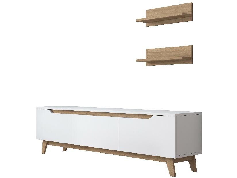 Mobilier living Mitevu 8 (alb + Nuc) 