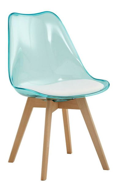 Scaun sufragerie Bralla 2 (transparent + verde + fag + alb) 