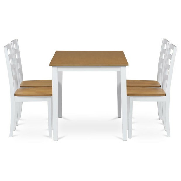 Set mobilier sufragerie cu 4 scaune Vesta (natural)
