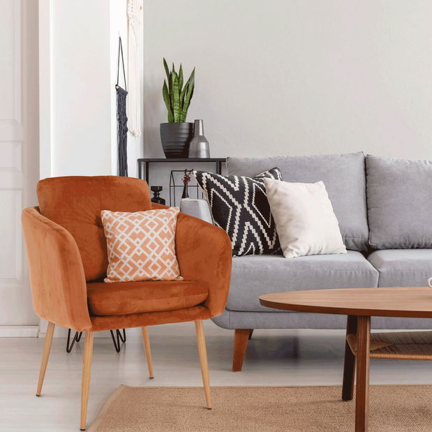 Dizájnos fotel Pillar (agyag)