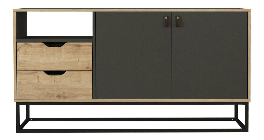 Konzolový stolík Vasuvo (dub zafírový + antracit) 