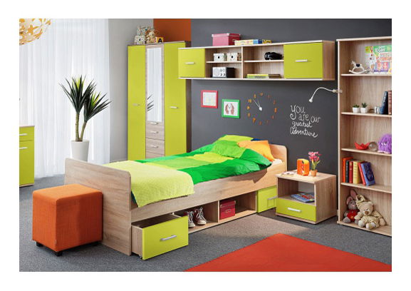 Jednolôžková posteľ 90 cm Emio Typ 04 Zelená