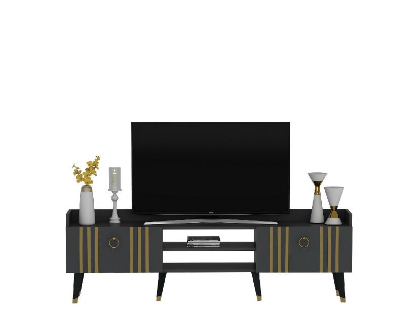 TV asztal/szekrény Netibo 1 (antracit + arany) 