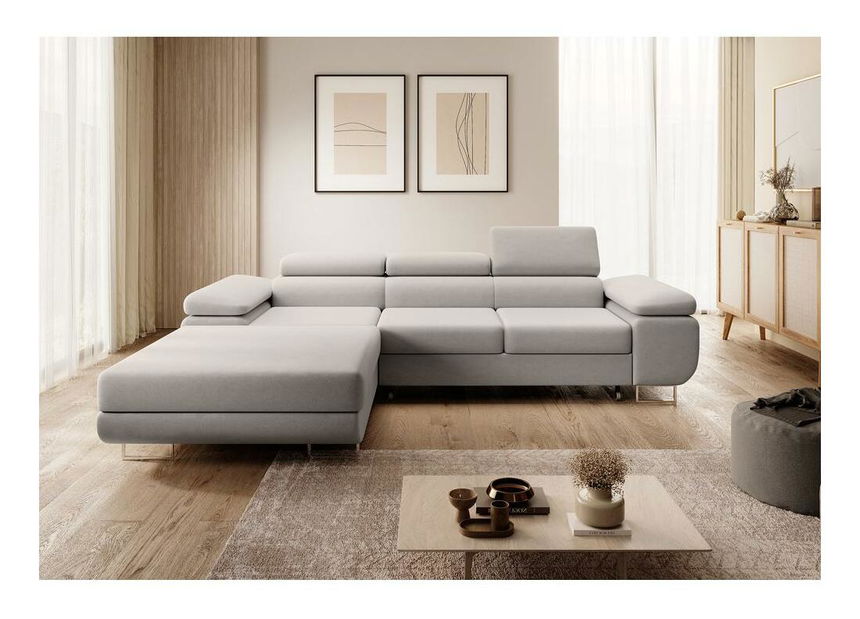 Kutna garnitura Grande (L) (siva + krom)