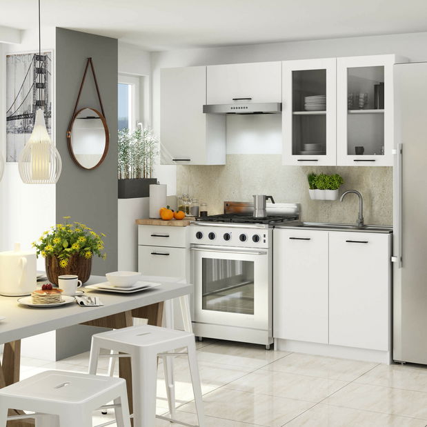 Vitrină de bucătărie superioară Organo 720 (alb)