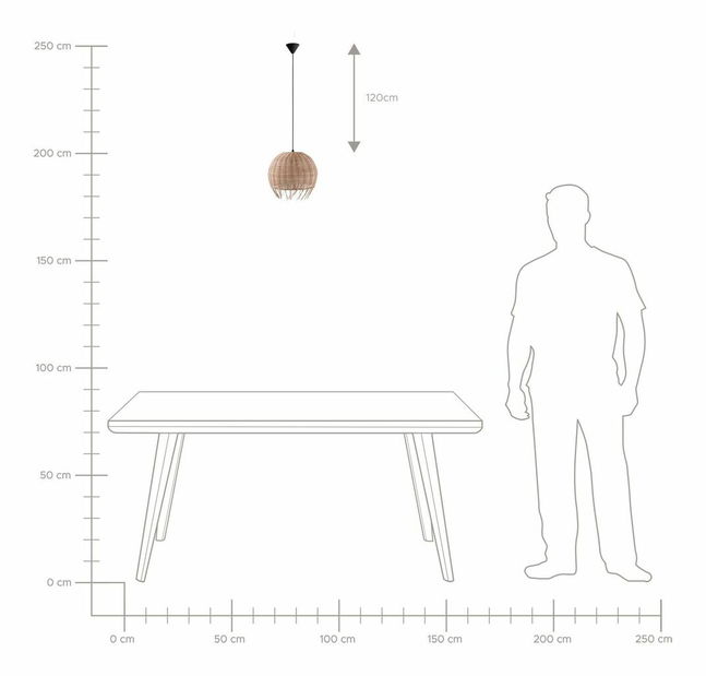 Függő lámpa Drexel (világosbarna)