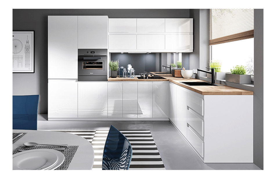 Dulap de bucătărie pentru alimente D60P Aurellia (alb + alb lucios)