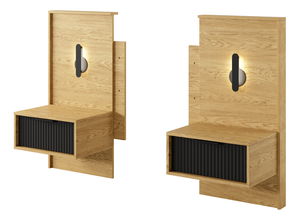 Set 2 noptiere Balneo (stejar baltic + negru)