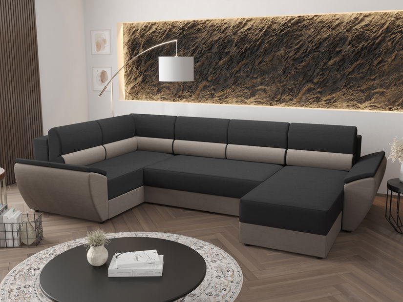 Colțar în formă de U Radiant Long (Negru + Gri) (S)