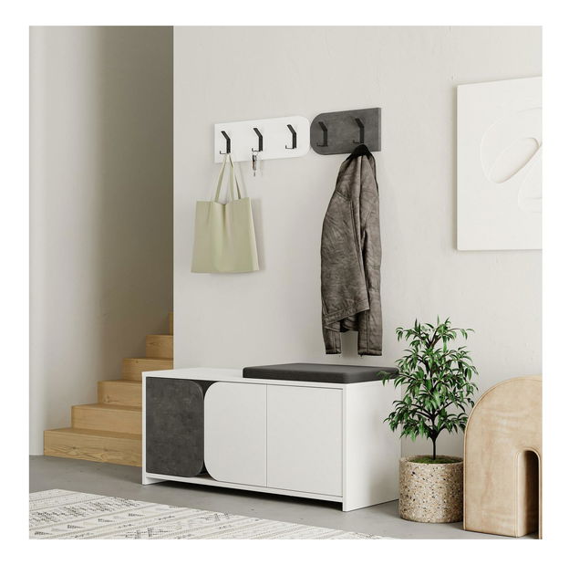 Predsieňová zostava Debopu (sivá + biela) 