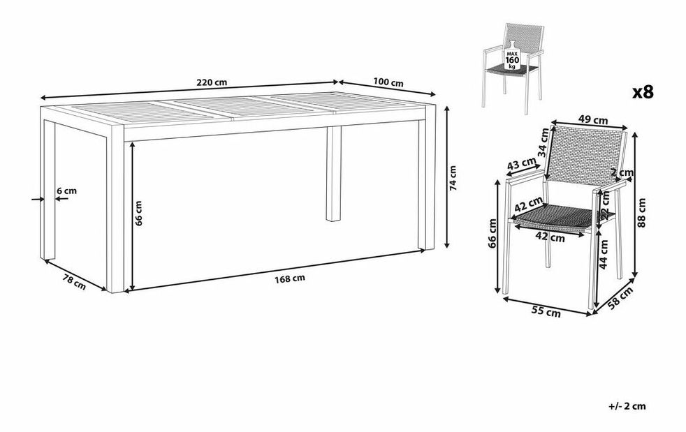 Záhradná zostava Giggles (svetlé drevo + čierna)