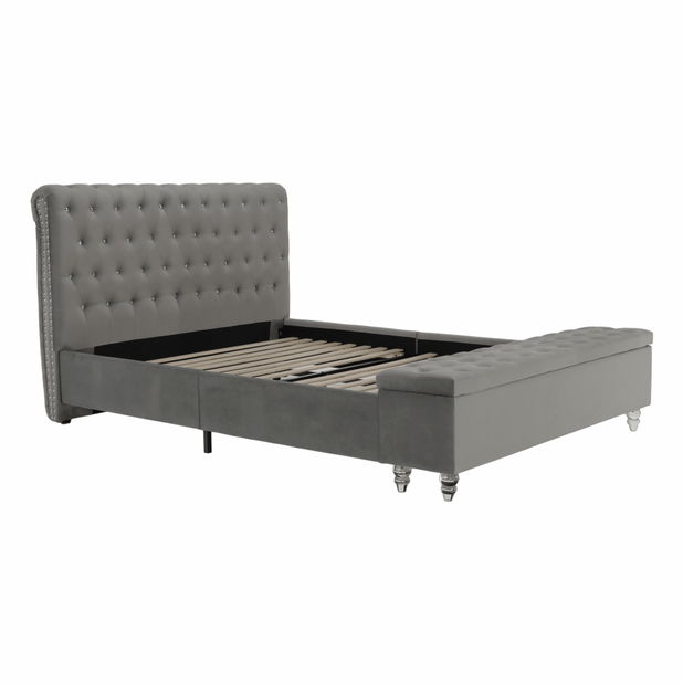 Franciaágy 160 cm Angi (szürke) (ágyráccsal)