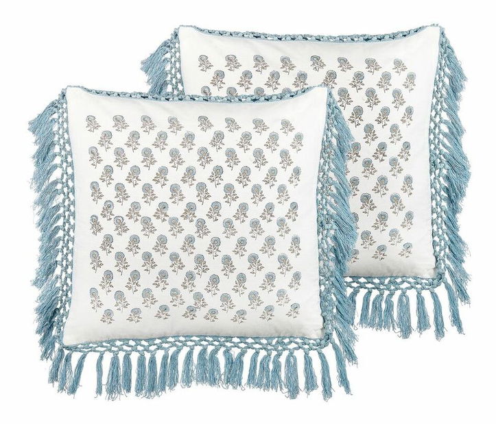 Sada 2 ozdobných vankúšov 45 x 45 cm Pallied (biela)