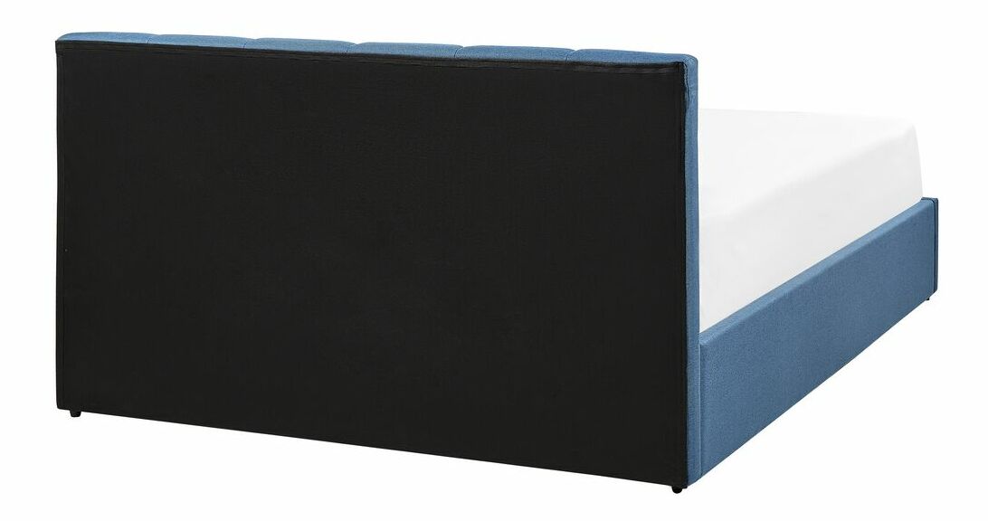 Pat matrimonial 140 cm Dabria (albastru) (cu somieră) (cu sp. depozitare)