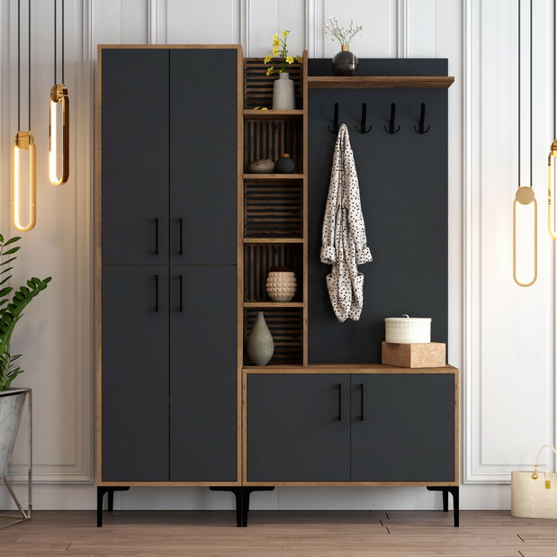 Set za predsoblje Valery 5 (orah + antracit)