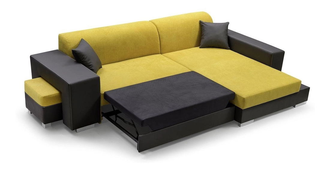 Colțar Madison (gri închis + negru) (S)