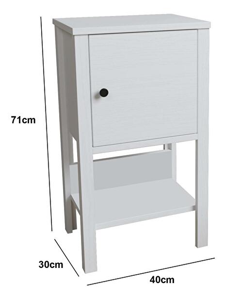 Nočný stolík Franc 1 (biele drevo)