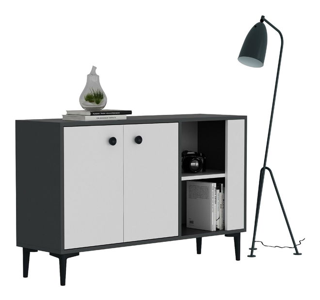 Skrinka Samove 2 (antracit + biela) 