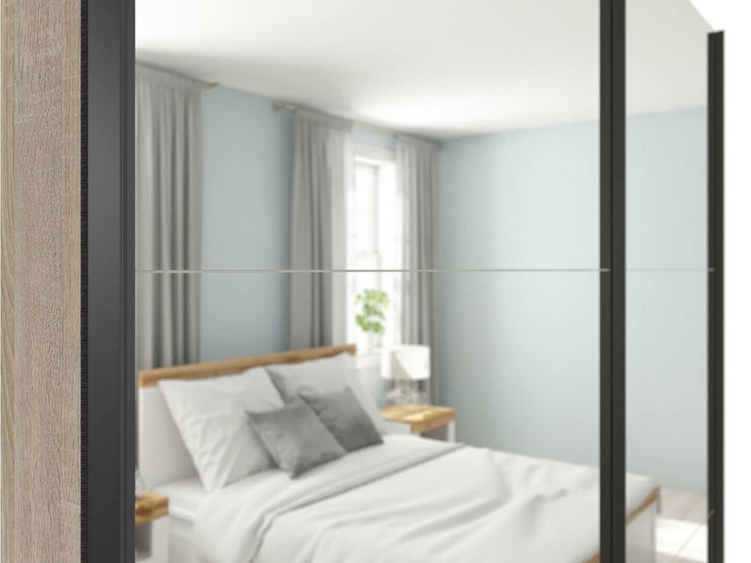 Ruhásszekrény tolóajtókkal Tetrix 25 (szonoma tölgy) (tükörrel)