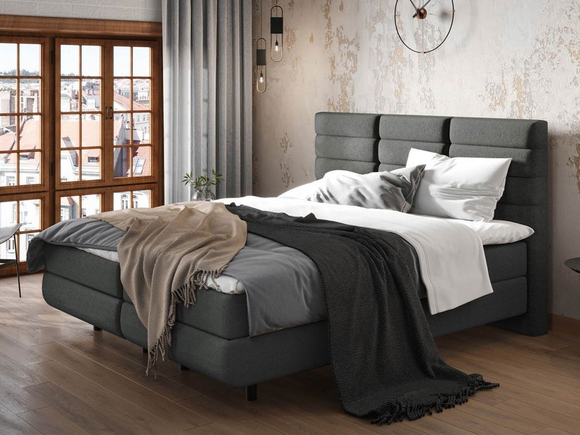 Franciaágy 160cm Gabonapehely (sötét szürke)