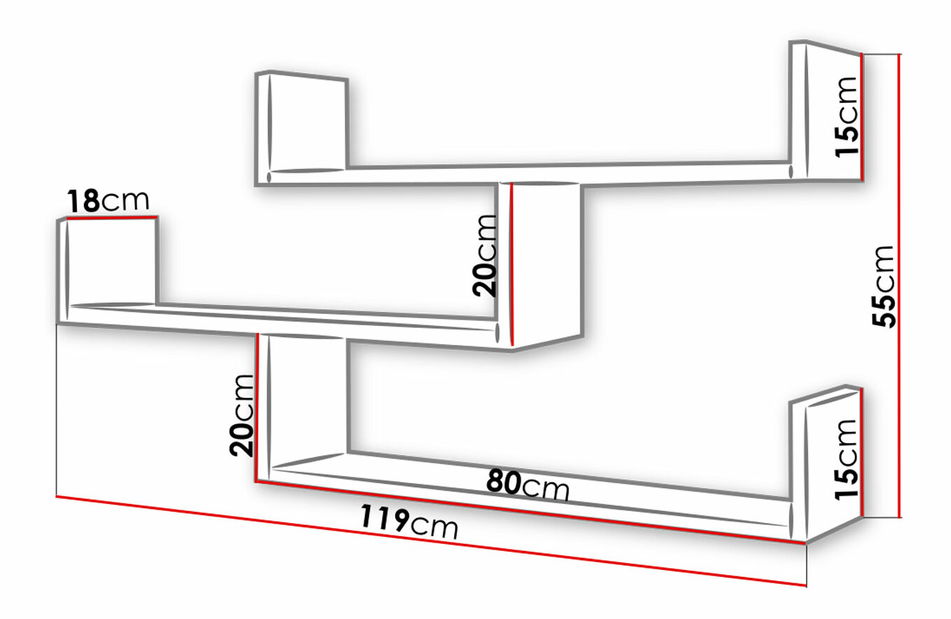 Raft de perete Cyzara 003 (stejar sonoma)