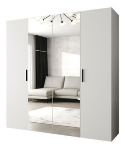 Ormar za garderobu 200 cm Borry 2 (bijela + crna)