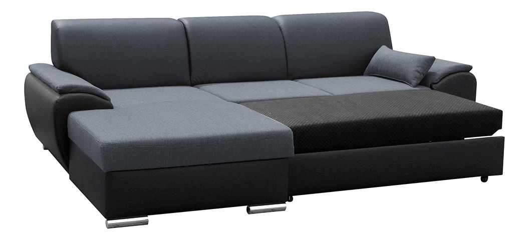 Colțar Excelsa 2 (S) (negru piele ecologică + Gri închis Textil)