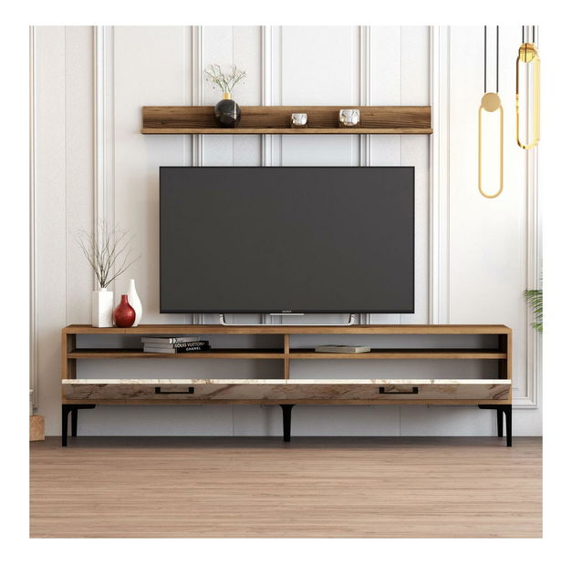 Obývacia stena Irma (orech + biela)