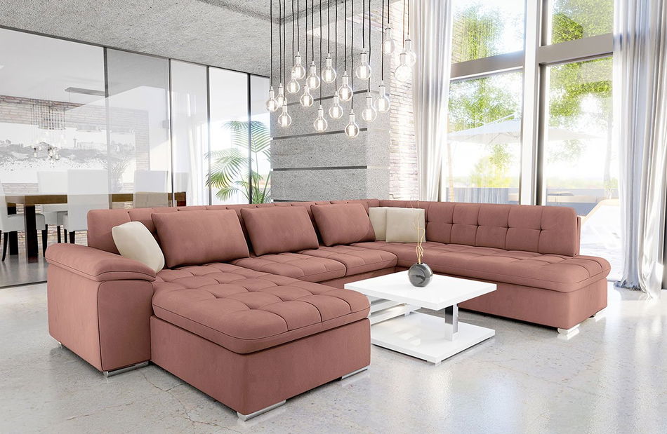 Rohová pohovka Talina s funkciou spania (Ľavá U) (Uttario Velvet 2955 + Uttario Velvet 2955 + Uttario Velvet 2979)