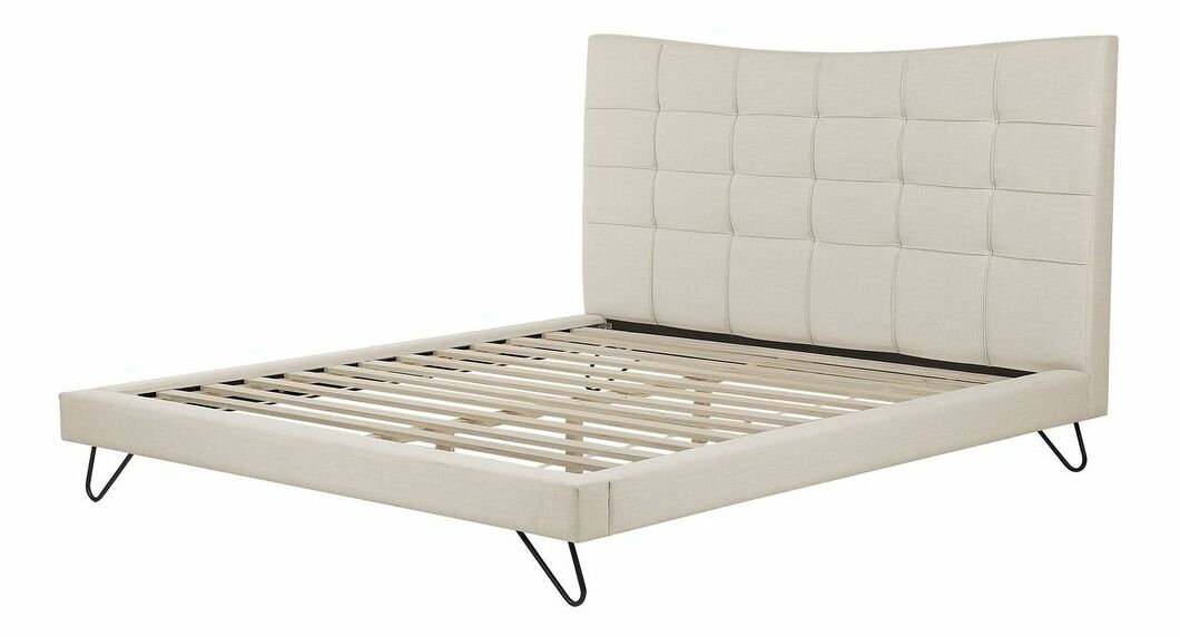 Manželská posteľ 160 cm LANEL (s roštom) (béžová)