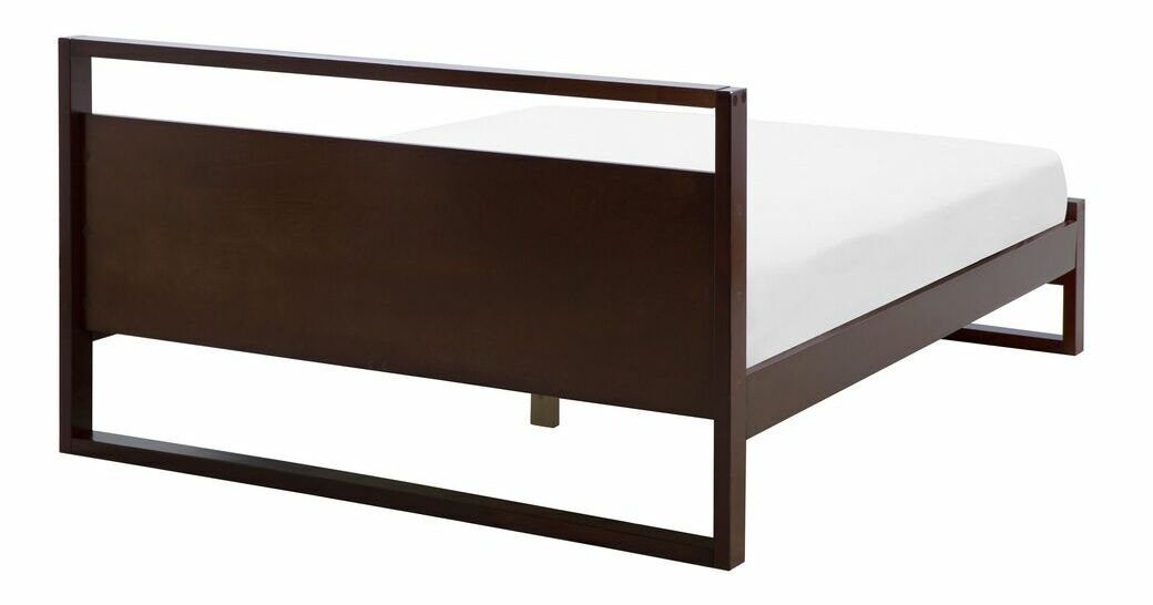 Manželská posteľ 140 cm GIACOMO (s roštom) (tmavé drevo)