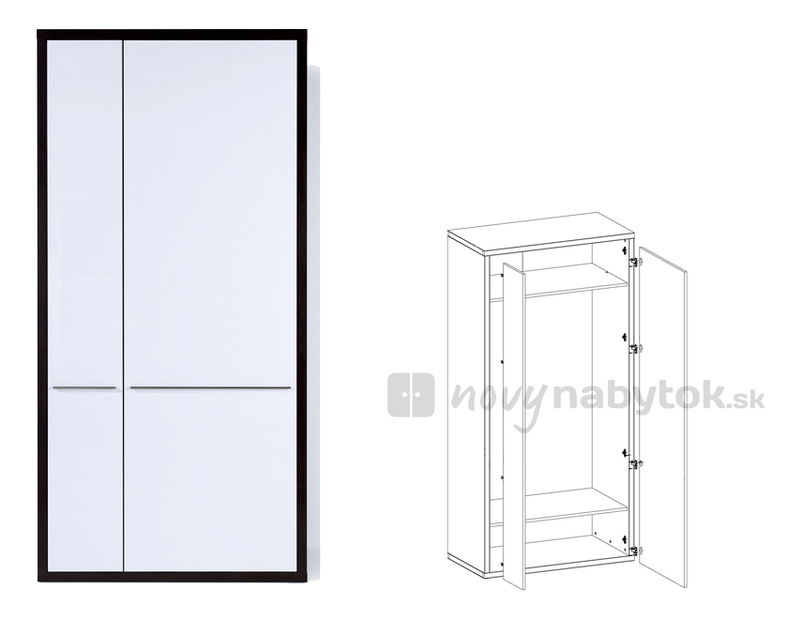 Šatníková skriňa BRW CREATIO SZF/11/22 L/P
