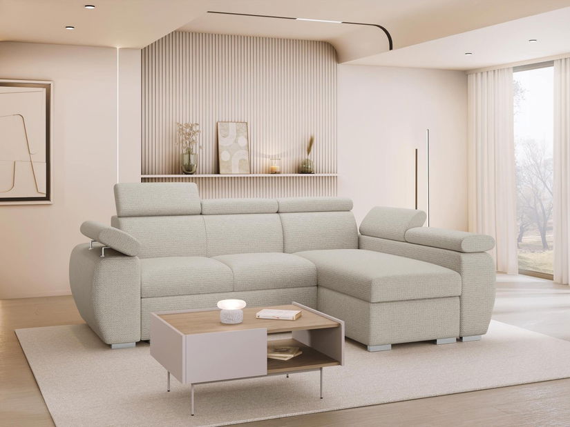 Rohová sedacia súprava Gozo Mini (svetlobéžová) (P)