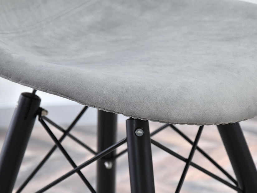 Stolička Epsie (drevo + sivá)