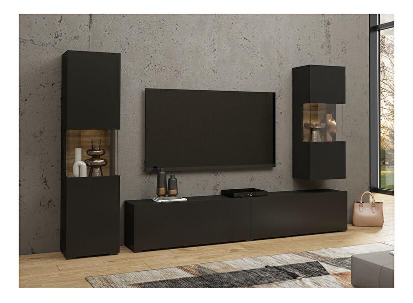 Mobilier living Avernic Typ 10 (onyx negru + Stejar wotan)