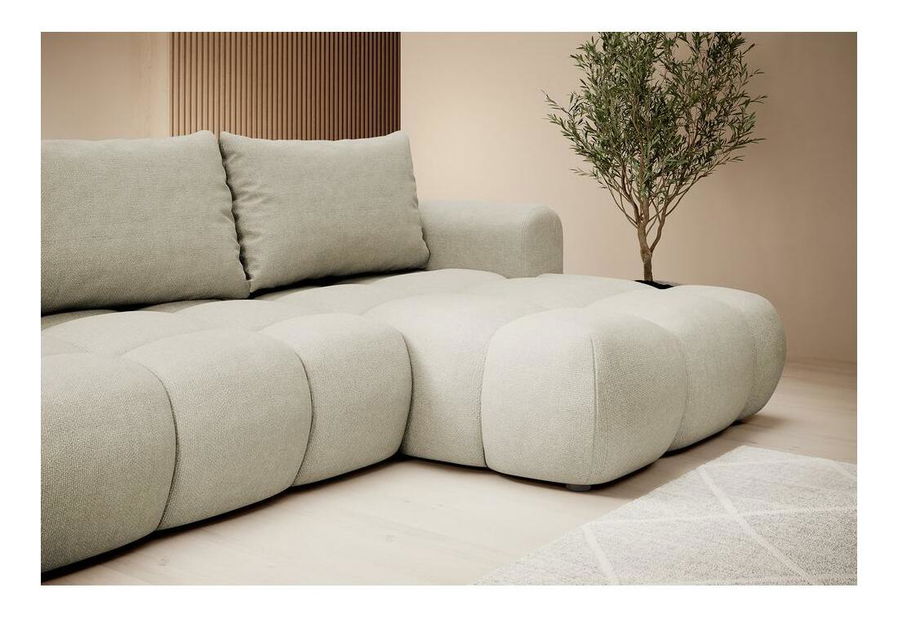 Rohová sedacia súprava Ombre (P) (tmavobéžová + čierna)