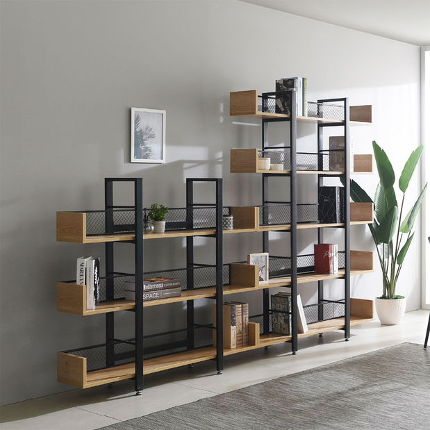 Raft Kelama Typ 2 (negru + acacia) *vânzare stoc