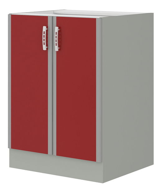 Dolná kuchynská skrinka Elissa 60 D 2F BB (bordová + sivá platinová)