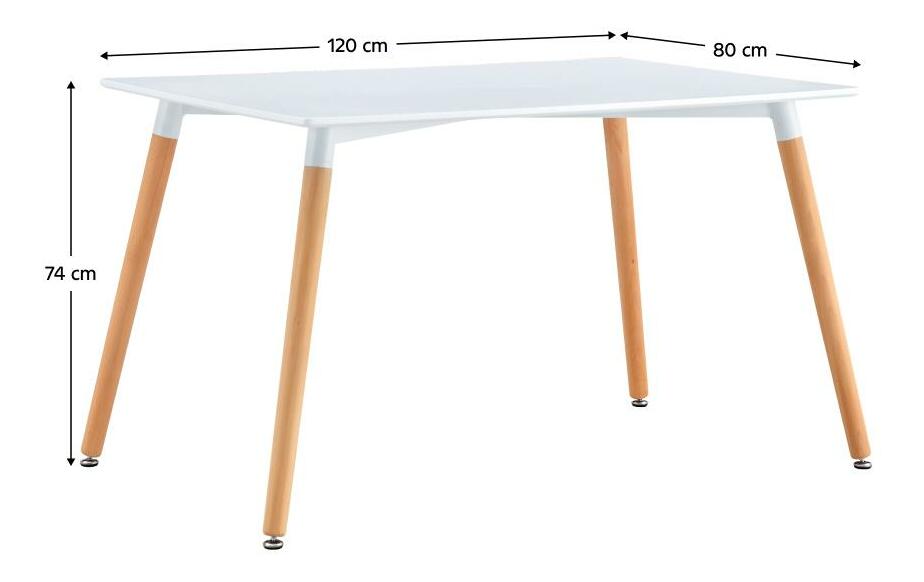 Jedálenský stôl Dirrax 5 (biela matná + buk) (pre 2 osoby)